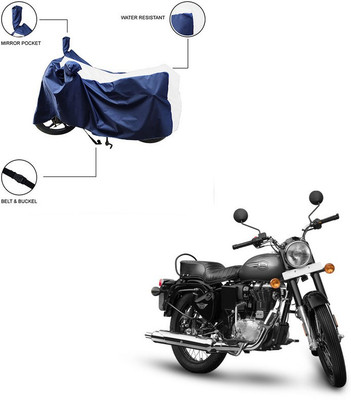 Trader's Stop Two Wheeler Cover for Royal Enfield(Bullet 350, White)