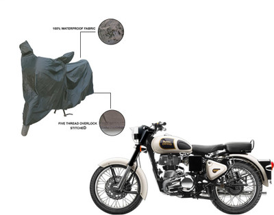 Pop Shade Two Wheeler Cover for Royal Enfield(Classic 350, Grey)