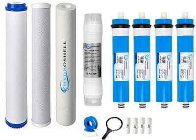 Hydroshell 50 LPH RO Water Purifier Filter Replacement Service Kit with Membrane 50 Liter per hour Solid Filter Cartridge(0.3, Pack of 14)