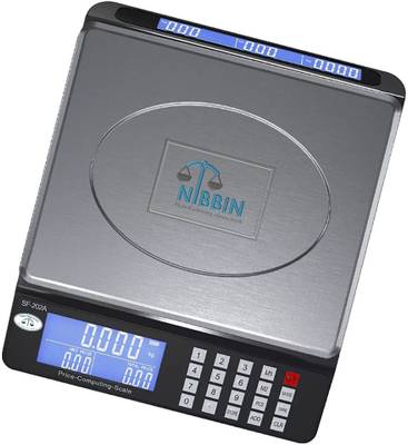 NIBBIN ®SF-202A 30 kg Digital Postal Scale, Piece Counting, Price Calculation, Dual Backlit LCD, Wide Stainless Steel Pan, Capacity: Max 30 kg (66 lb), Min 0.005 kg (0.02 lb), Readability 0.001 kg (0.01 lb) (Black) #Quality Assurance Weighing Scale ,RT-11 (Black) Weighing Scale  (Black)