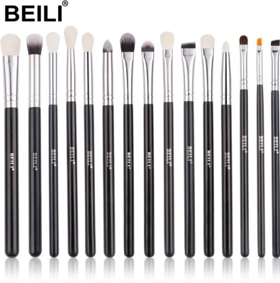 Beili 15 Pcs Eyeshadow Brush Set For Professional Use With Natural Goat Hair(Pack of 15)