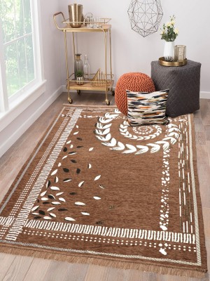 TruewalleT Brown Chenille Carpet(4 ft,  X 7 ft, Rectangle)