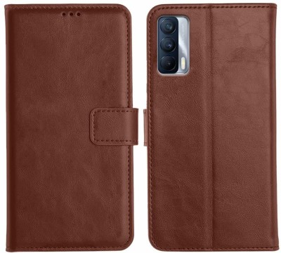 Casesily Flip Cover for Realme X7 Leather Wallet Case(Brown, Cases with Holder, Pack of: 1)