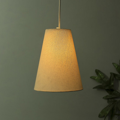 Homesake Khadi Fabric Hanging Cone Light, Pendant Ceiling Light E27 Pendant Lamp Ceiling Lamp(Beige)