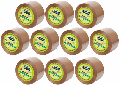 YAJNAS Single sided Manual Dispenser Brown Cello Tape (Manual)(Set of 10, Brown)