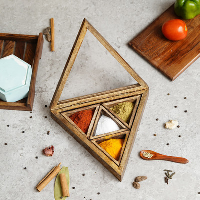 eCraftIndia Spice Set Wooden(1 Piece)