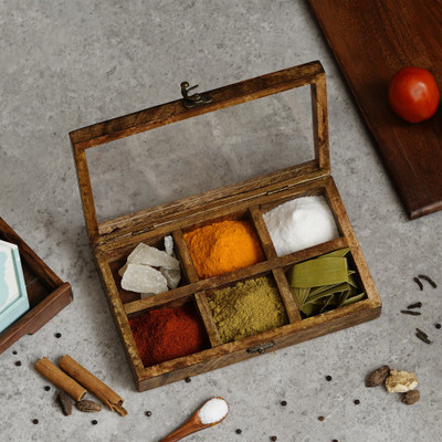 eCraftIndia Spice Set Wooden(1 Piece)