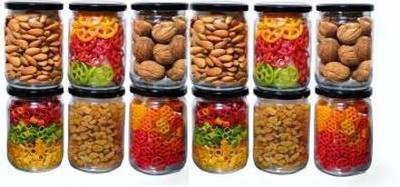 Avastro Glass Grocery Container  - 500 ml(Pack of 12, Clear)