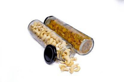SAVORADE Glass Grocery Container  - 450 ml(Pack of 2, Clear)