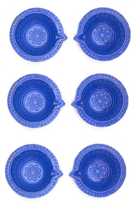 Onlinch Earthenware (Pack of 6) Table Diya(Height: 3 inch)