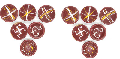 Onlinch Pottery (Pack of 12) Table Diya Set(Height: 2 inch)