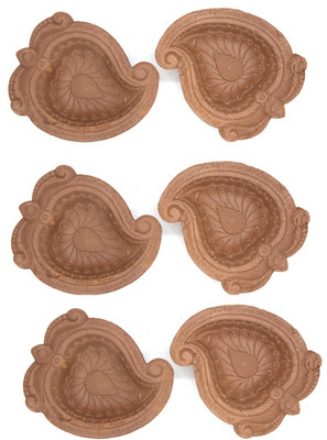 SOMUDEE Earthenware (Pack of 6) Table Diya(Height: 3 inch)