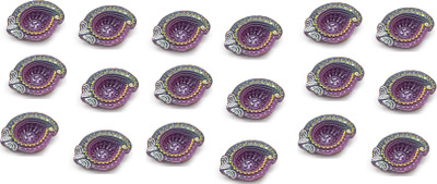 Onlinch Pottery (Pack of 18) Table Diya Set(Height: 2 inch)