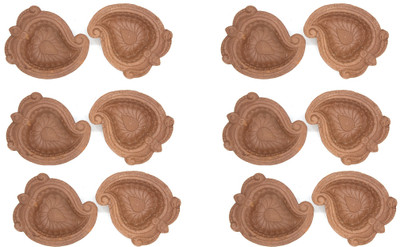 SOMUDEE Brown Diya | Diyas for Pooja (Pack of 12) Earthenware (Pack of 12) Table Diya(Height: 3 inch)