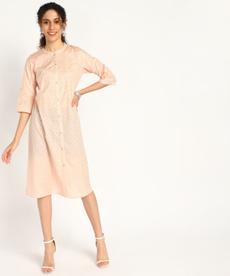 Aurelia Women A-line Pink Below Knee Dress