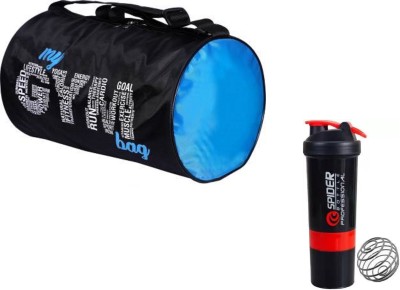 EMMCRAZ (Expandable) sport bag for gym and travel with spider protein shaker...