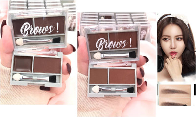 tanvi27 NEW DUAL MATTE FINISH BROWN EYE BROW POWDER OR CREAM FOR ALL TYPE SKIN TONE WITH BRUSH COMBO OF 2(BROWN)