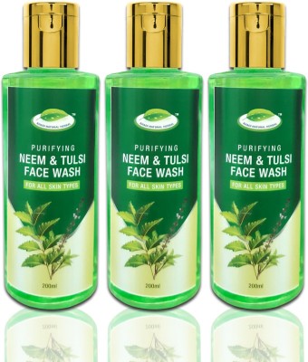 khadi natural herbal Purifying Neem & Tulsi  200ml (Pack of 3) Face Wash(600 ml)