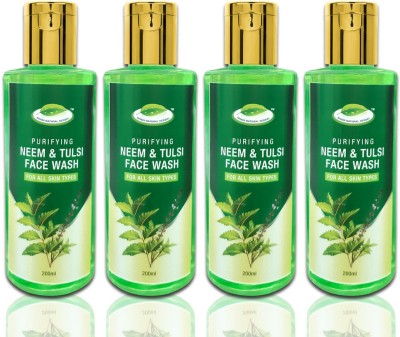 khadi natural herbal Purifying Neem & Tulsi  200ml (Pack of 4) Face Wash(800 ml)