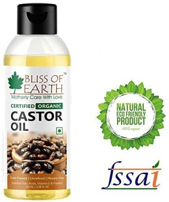 Bliss of Earth 100ML USDA organic castor oil for hair growth for women Hair Oil(100 ml)