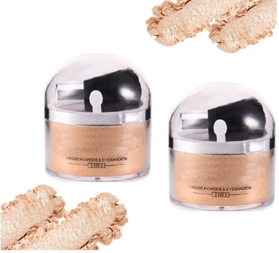 tanvi27 2 in 1 Highlighter Contour Make Up Eye Loose Powder Highlighter(GOLD)