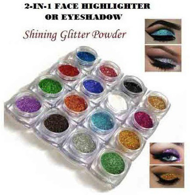 MYEONG LONG LASTING MULTI COLOR 2-IN-1 GLITTER EYE-SHADOW OR FACE HIGHLIGHTER Highlighter(MULTI COLOR)