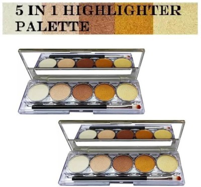 tanvi27 5 IN 1 Bronzer Shimmery Shine Highlighter illuminator Palette Pressed Powder Highlighter(MULTI COLOR)