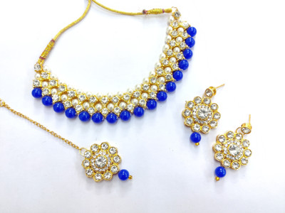 shivay Alloy Gold-plated Blue Jewellery Set(Pack of 1)