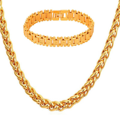 Crazy Queens Brass Gold-plated Gold Jewellery Set(Pack of 1)