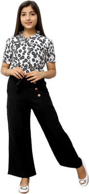 LIME N LEMON Floral Print Girls Jumpsuit