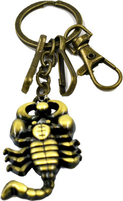 AFH Scorpio Zodiac Sign Lucky Charm Antique Golden Hook Decorative Key chain Key Chain