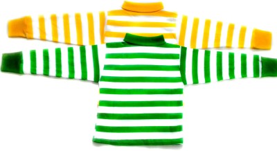 RUKMINI Boys & Girls Striped Pure Cotton T Shirt(Multicolor, Pack of 2)