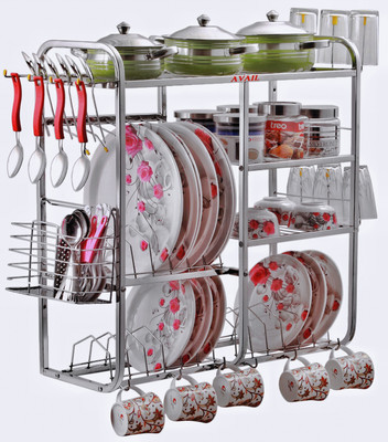 AVAIL Utensil Kitchen Rack Steel Steel 24x24 Wall Mount Dish / Plate Cutlery / Storage / Modern Stand