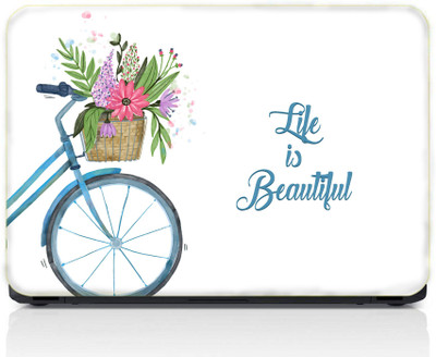 gray wall Life Is Beautiful Vinyl Laptop Skin Compatible for 13.3 inch(Theme: Nature)