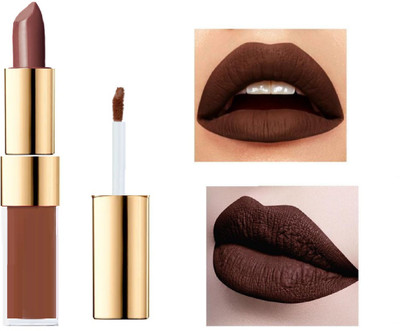 ADJD 2 IN 1 LIPSTICK MATTE LIQUID CRAYON BEST SMUDGE - PROOF AND WATER PROOF MATTE LIPSTICK(DARK BROWN, 10 g)