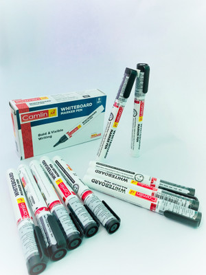Camlin White Board Marker ( Black ) ( Pack of 10 )(Set of 10, Black)