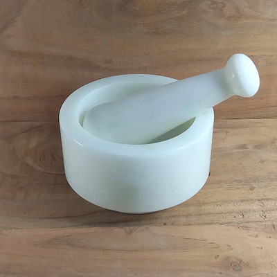 AONEDESIGN Mortar & Pestle Sets Natural White Stone Grinder for Spices Marble Masher(Pack of 1) deal from flipkart