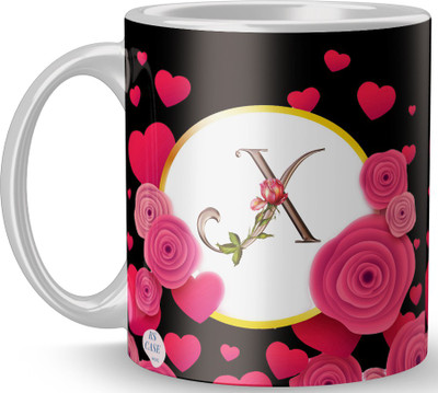 RS CASE Letter X Alphabet Best Gift for Friends Who's Name Start With I , Special Birthday Gift for Girlfriend ,BoyFriend with Glossy Finish with Vibrant Print Ceramic Coffee (11oz) Ceramic Coffee Mug(330 ml)