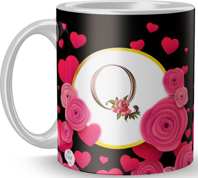 RS CASE Letter Q Alphabet Best Gift for Friends Who's Name Start With I , Special Birthday Gift for Girlfriend ,BoyFriend with Glossy Finish with Vibrant Print Ceramic Coffee (11oz) Ceramic Coffee Mug(330 ml)