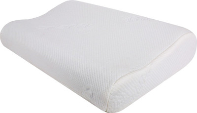 The White Willow X-Small Cervical Contour Memory Foam Motifs Sleeping Pillow Pack of 1(White)