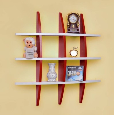OnlineCraft wooden rack shelf Wooden Wall Shelf(Number of Shelves - 12, Multicolor)