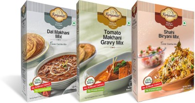 Karamat Good Feast Combo, No Artificial Colour & Preservatives, Dal Makhani Mix + Tomato Makhani Gravy Mix + Shahi Biryani Mix, Gravy Mix, Pantry Items, Ready to Cook, Biryani Spice Mix(Pack of 3) 900 g