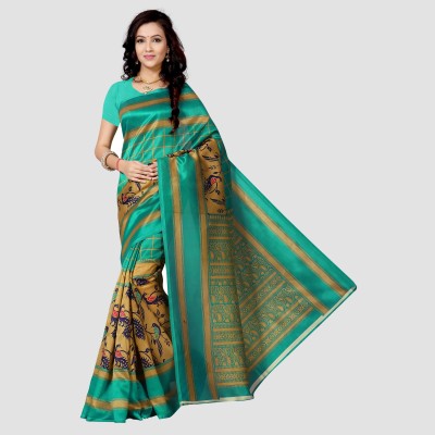 RUNAYA NX Printed Bollywood Art Silk Saree(Green)