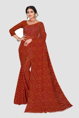 Guru Alankar Printed Daily Wear Chiffon Saree(Maroon)