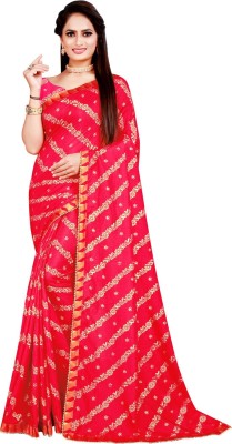 Saadhvi Printed Bollywood Silk Blend Saree(Pink)