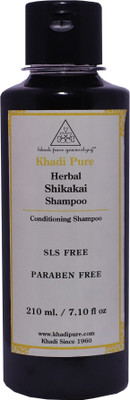 Khadi Pure Herbal Shikakai Shampoo SLS-Paraben Free - 210ml(210 ml)