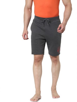 JACK & JONES Solid Men Grey Regular Shorts