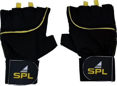 SPLW Gym Gloves for Gym Workout Long Wrist Support with Anti Slip Palm Protection Gym & Fitness Gloves(Yellow/Black)