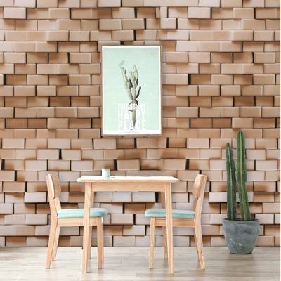 Flipkart SmartBuy Wall Stickers Wallpaper Golden Bricks Blocks Modern Bedroom Decor Self Adhesive Medium Self Adhesive Sticker