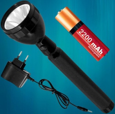 JMALL 700 Meter Long Beam 2 Mode Waterproof LED Rechargeable Outdoor Lamp Search Light 2W Flashlight Torch Emergency Light 2200 mAh Battery 2W (6 Month Warranty) Torch(Black, 21 cm, Rechargeable)